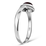Delicate Ethnic Style Garnet Stone Silver Ring, r512