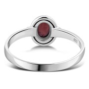 Delicate Ethnic Style Garnet Stone Silver Ring, r512