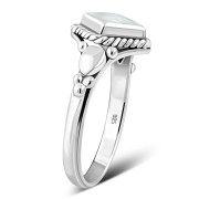 Ethnic Style Mother of Pearl Silver Ring, r514
