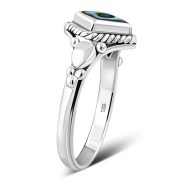Ethnic Style Abalone Silver Ring, r514
