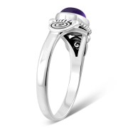 Amethyst Spiral Sterling Silver Ring - r516