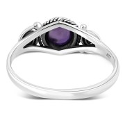 Amethyst Spiral Sterling Silver Ring - r516