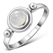 Rainbow Moonstone Silver Ring, r517