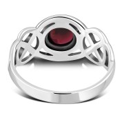 Celtic Knot Sterling Silver Garnet Ring, r522