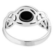 Celtic Knot Sterling Silver Black Onyx Ring, r522