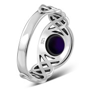 Celtic Knot Amethyst Genuine Stone Sterling Silver Ring, r523