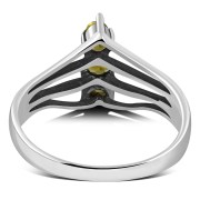 Faceted Citrine Stone Silver Ring, r528