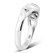 Celtic Knot Sterling Silver Black Onyx Ring, r534