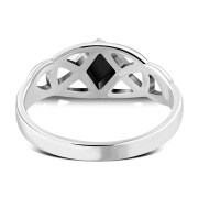 Celtic Knot Sterling Silver Black Onyx Ring, r534