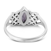 Amethyst Celtic Knot Silver Ring, r538