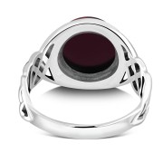 Garnet Stone Celtic Sterling Silver Ring, r542