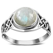 Large Labradorite Stone Celtic Silver Ring, r542