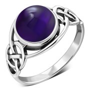 Amethyst Stone Celtic Silver Ring, r543