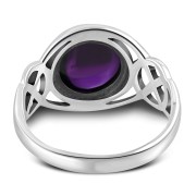 Amethyst Stone Celtic Silver Ring, r543