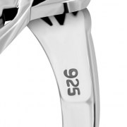 Large Celtic Knot Faceted Black Onyx Silver Ring, r545