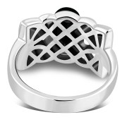 Celtic Knot Black Onyx Silver Ring, r547