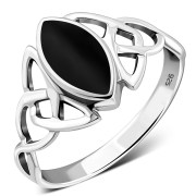 Celtic Knot Sterling Silver Ring w/ Black Onyx - r550