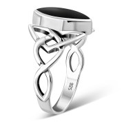 Celtic Knot Sterling Silver Ring w/ Black Onyx - r550