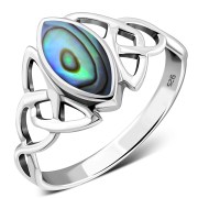 Abalone Celtic Knot Silver Ring, r550