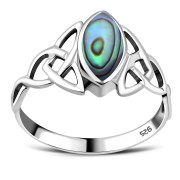 Abalone Celtic Knot Silver Ring, r550