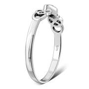 Marquise cut Delicate Clear CZ Celtic Silver Ring, r552