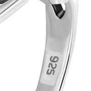 Celtic Trinity Knot Blue Topaz CZ Claddagh Silver Ring, r554