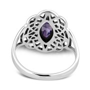 Celtic Knot Amethyst Stone Silver Ring