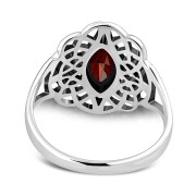 Celtic Knot Garnet Stone Silver Ring