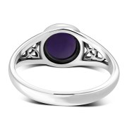 Amethyst Genuine Stone Trinity Knot Silver Ring, r557