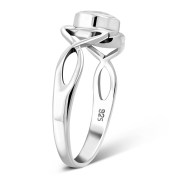 Light Celtic Knot Rainbow Moonstone Silver Ring, r563