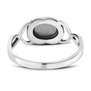 Light Celtic Knot Rainbow Moonstone Silver Ring, r563