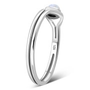 Evil Eye Silver Rainbow Moonstone Ring, r570