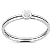Mother of Pearl Delicate Silver Ring, r572