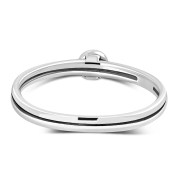 Rainbow Moonstone Delicate Silver Band Ring, r572