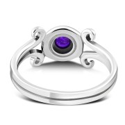 Amethyst Spiral Silver Ring, r577