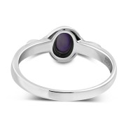 Amethyst Genuine Stone cab Celtic Knot Silver Ring, r578