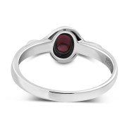 Garnet cab Celtic Silver Ring, r578