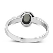 Mother of Pearl Celtic Knot Silver Ring, r578