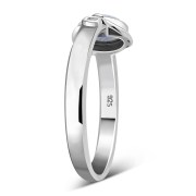Rainbow Moonstone cab Celtic Silver Ring, r578