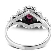 Garnet Native Style Ethnic Silver Ring, r581