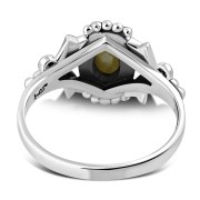 Mother Of Pearl Native Style Ethnic Silver Ring, r581