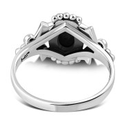 Black Onyx Native Style Ethnic Silver Ring, r581