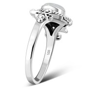Rainbow Moonstone Native Style Ethnic Silver Ring, r581