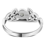 Celtic Trinity Silver Mother of Pearl Ring, r586