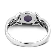 Amethyst Celtic Trinity Silver Ring, r590