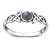 Labradorite Celtic Trinity Silver Ring, r590