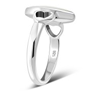 Mother Of Pearl Love Heart 925 Sterling Silver Ring, r606