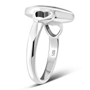 Abalone Shell Love Heart Silver Ring, r606