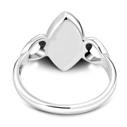 Abalone Shell Love Heart Silver Ring, r606