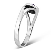 Amethyst Celtic Silver Ring, r620